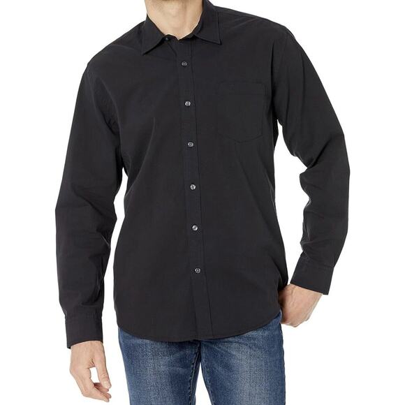 Amazon Essentials Men's Regular-Fit Long-Sleeve Casual Poplin Shirt Amazon's‎ - Picture 1 of 8